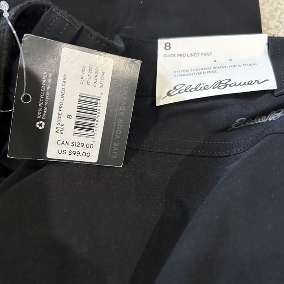 Eddie Bauer Women’s Guide Pro Pants Black Size 8 Style 2227 - Picture 5 of 12